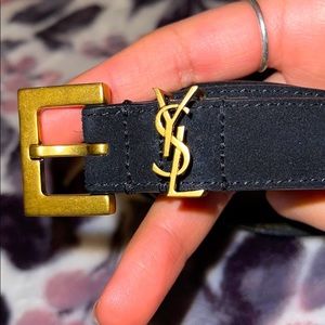 YSL Yves Saint Laurent Suede Belt